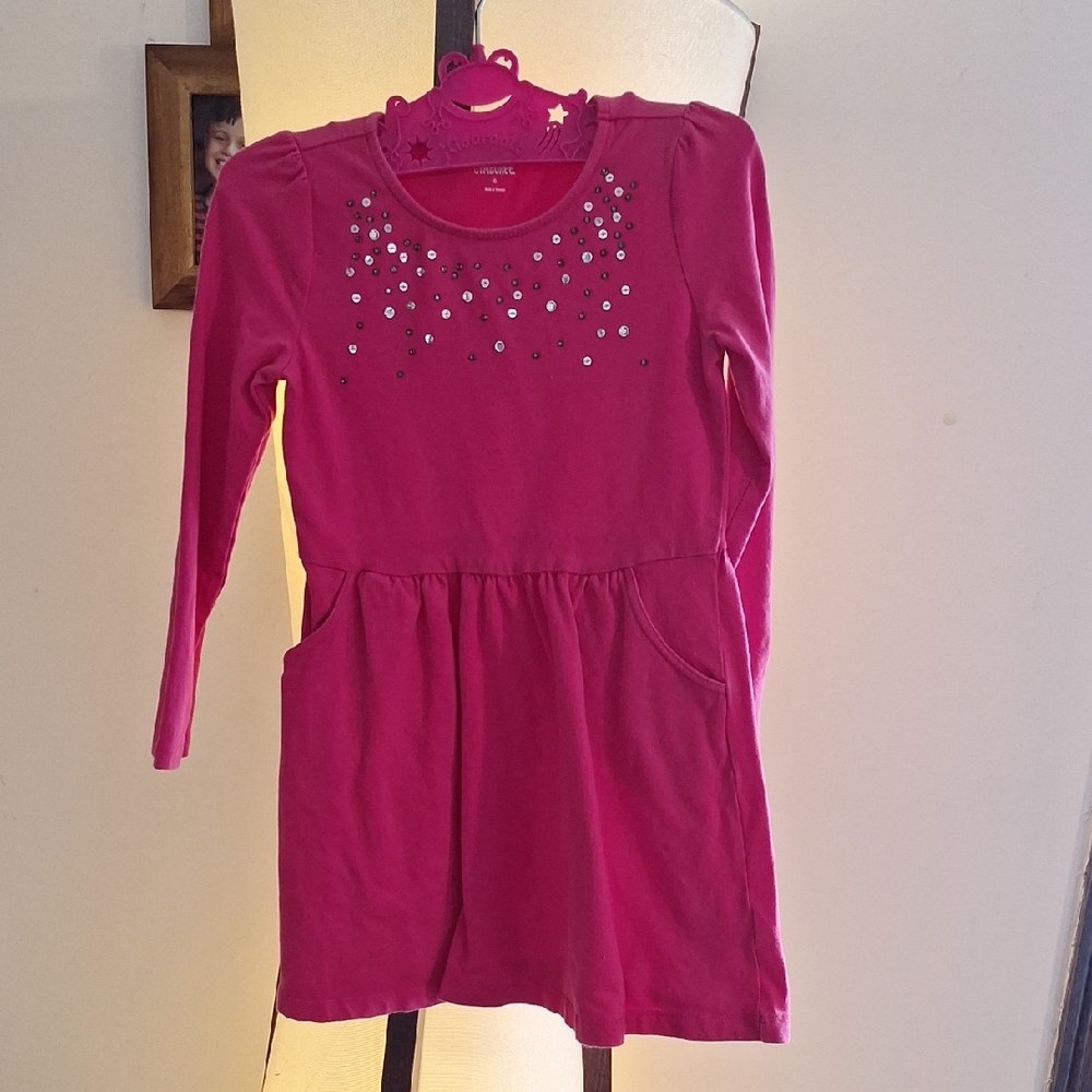 Pink Gymboree size 6 Kids Long Sleeve Dress with Sequins
